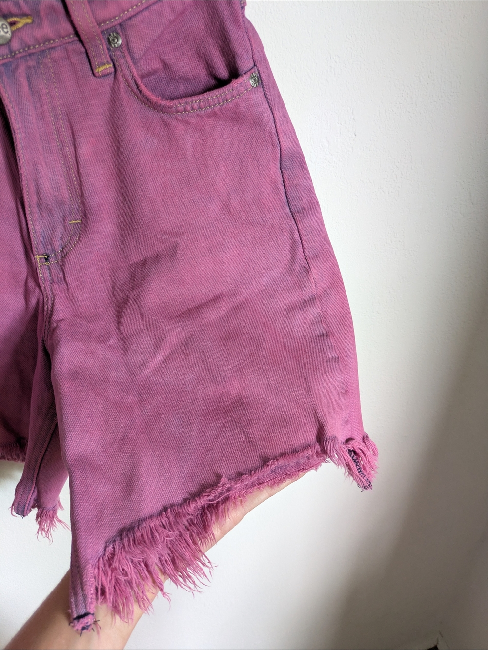 Lee Custom Frayed Hem Denim Shorts - Picture 7 of 12